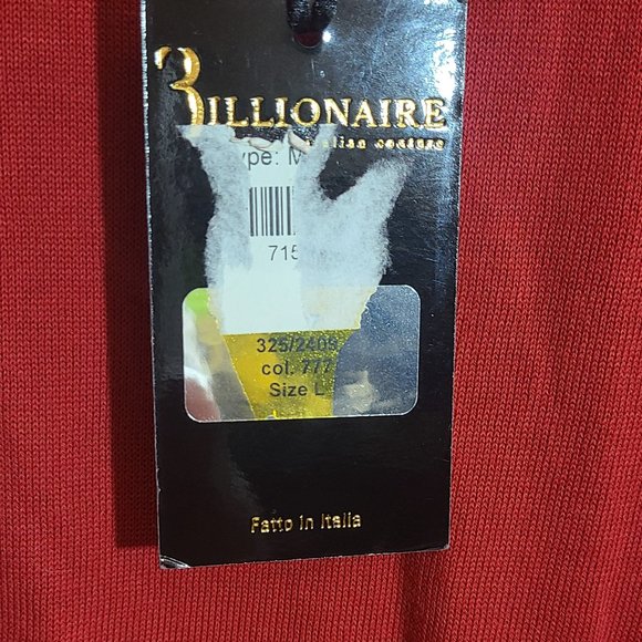 New With Tags Billionaire Couture Sweater Red MSRP $570 Mens Size Large - Picture 4 of 8